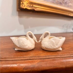 Small Lenox Swan Ring Dish/Cake Topper Pair